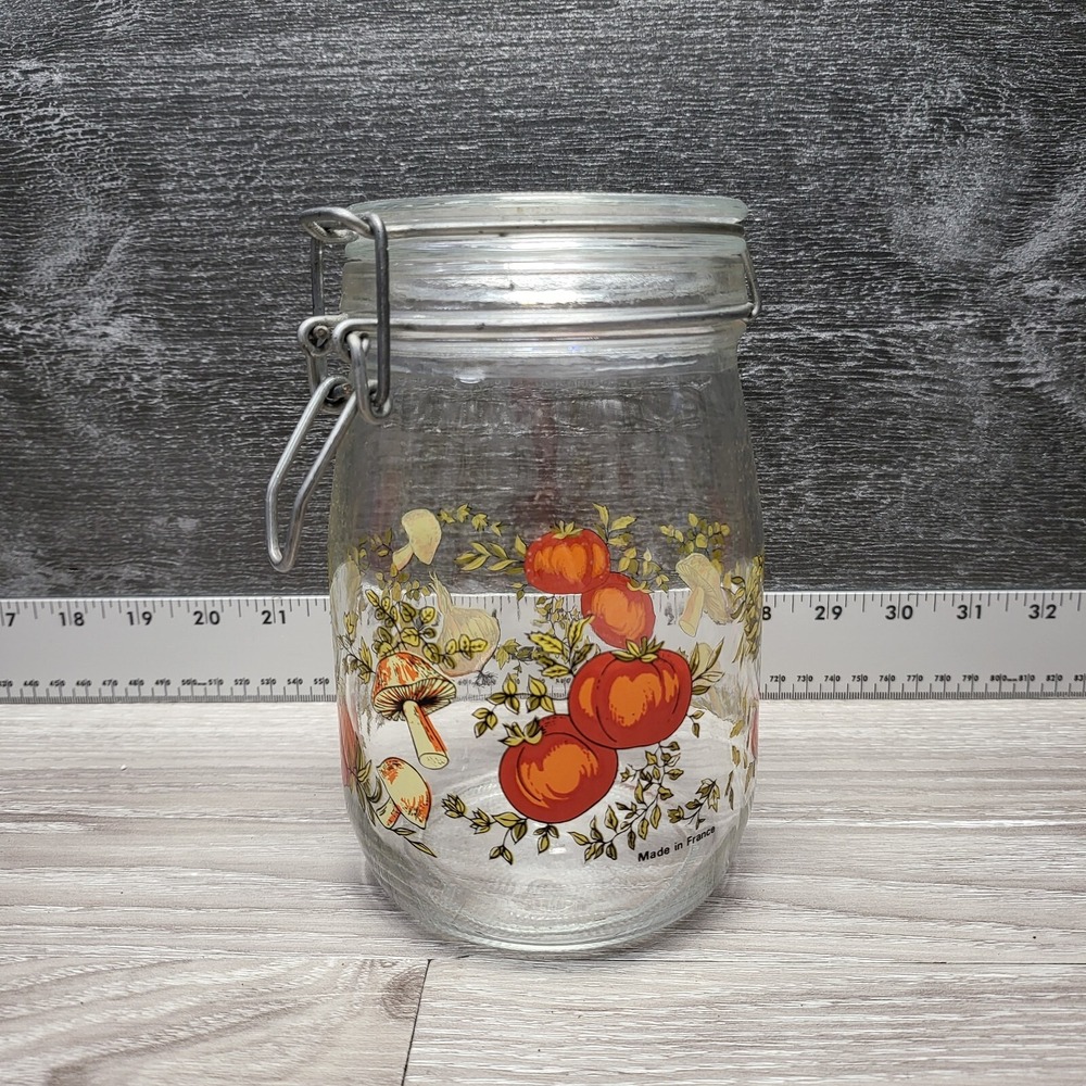 Vtg ARC Glass Canister Storage‎ Jar Spice of Life 1 L France
